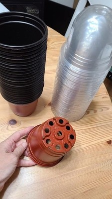 25 Sets Plant Nursery Pots with Humidity Domes 4 Inch Seed Starter Small Planter