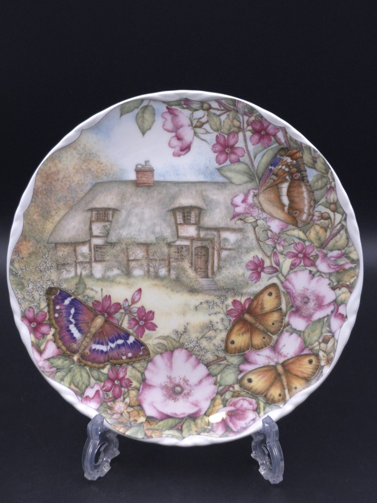 Royal Albert Butterfly Garden Purple Emperor and Gate Keeper Collectors Plate