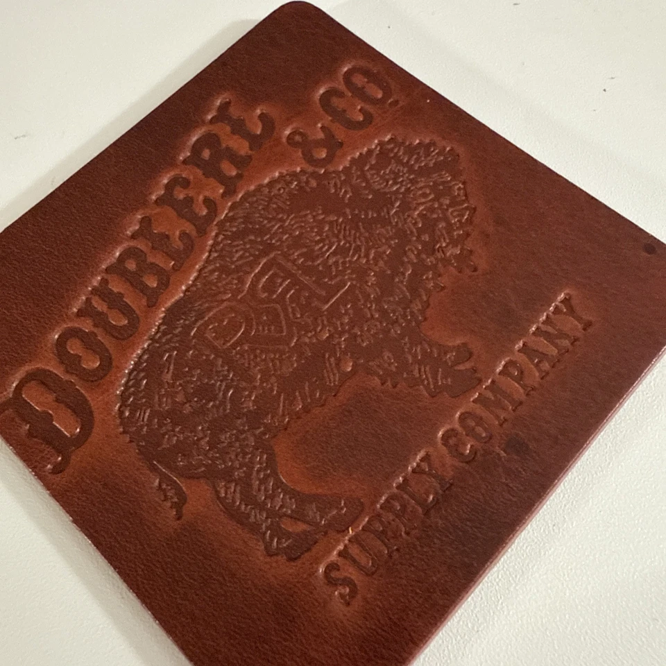 RL Double RL Hand Tooled Coaster 3 Inch Rare Vintage - Image 2 of 3