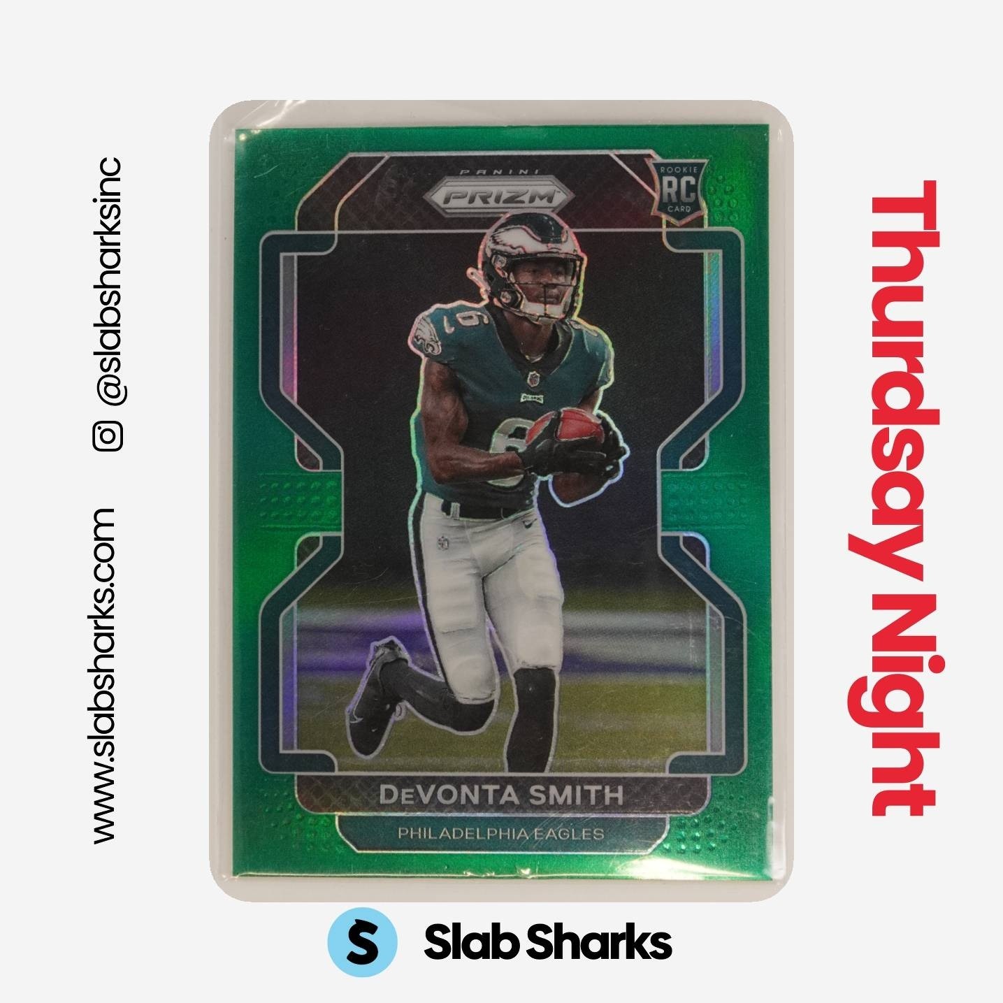 2021 PANINI PRIZM #335 DEVONTA SMITH GREEN RC ROOKIE