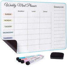 15x11 inch Menu Board for Kitchen - Weekly Meal Planner Magnetic - 15x11, Red