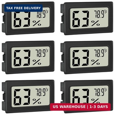 6 Pack Digital Cigar Humidor Hygrometer Thermometer Temperature Gauge Meter LED