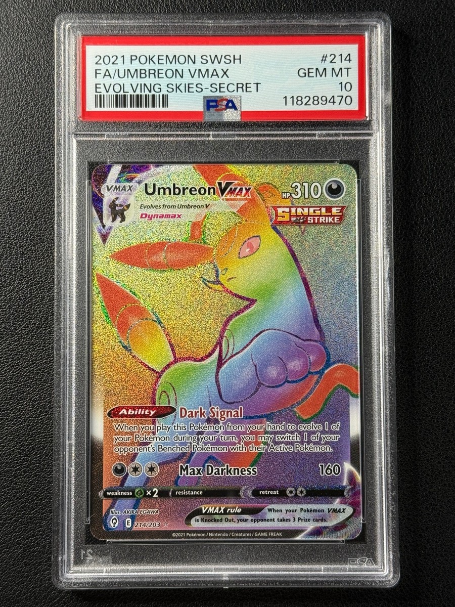 FULL ART FA UMBREON VMAX PSA 10 2021 POKEMON SWSH 214/203