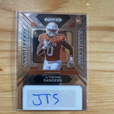 Panini 2024 Prizm Draft Picks Ja'Tavion Sanders RC Auto Texas SS-JSA Panthers
