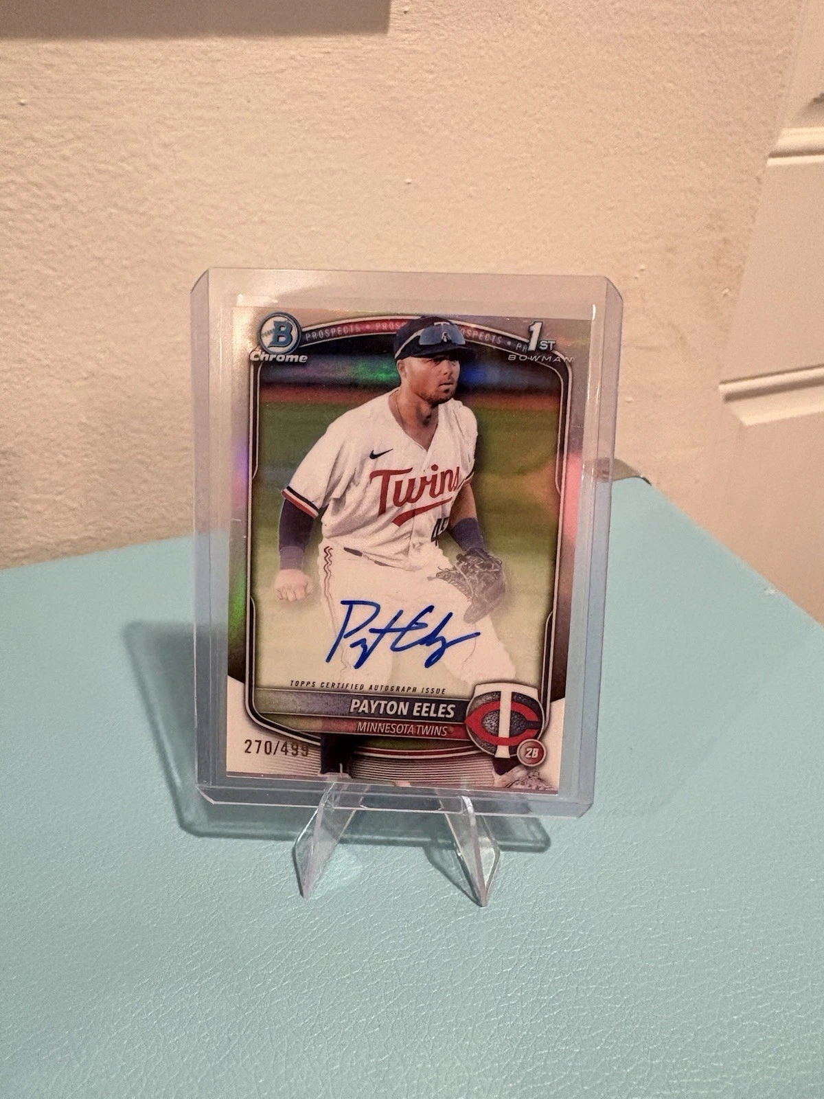 PAYTON EELES A 2025 BOWMAN CHROME 1ST AUTOGRAPH REFRACTOR AUTO /499