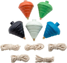 Spinning Top Trompo 5 -Pack Carved Spinning Tops Sturdy Steel Point for Enha