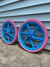 Skyway Mags Aqua Wheels Set Old School Bmx Sealed Tuff Pink Kenda Tires Rims