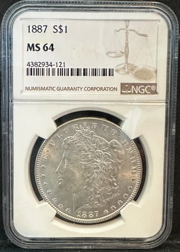 1887 Morgan Dollar NGC Certified MS64