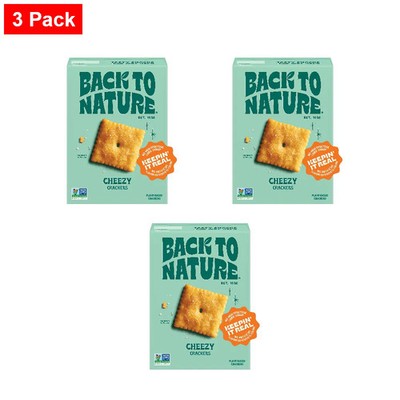 Back To Nature Cheezy Square Crackers,Cheese Flavored Snack ,5 Oz Box-3 Pack