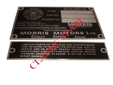 Morris Engine Instruction Brand New Data Plate Hi Quality Morris Engine Instruction Brand New Data Plate Hi Quality