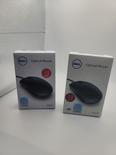 2 PACK BRAND NEW GENUINE DELL Mouse Wired USB MS116 BLACK