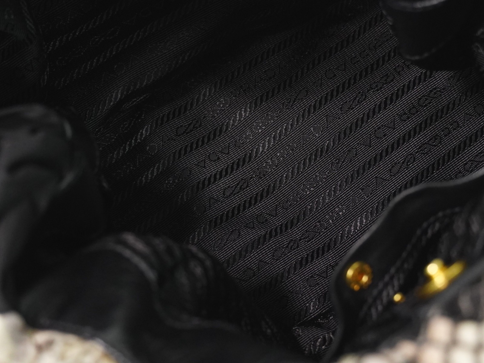 PRADA Python Print Nylon 2way Shoulder Tote Bag B… - image 18