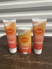 Lume Whole Body Deodorant CLEAN TANGERINE Combo Pack  Stick  2 3oz Cream NEW