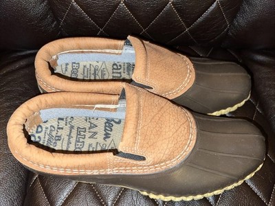 LL Bean Bean Boots Shoes Mens Size 10 Medium Brown Rubber Duck Moc  USA Maine