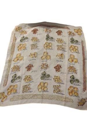 VTG Pasta Scarf Classic Chic 19x20 Lightweight Food Theme