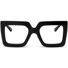 Oversized Square Blue Light Glasses for Women Cute Big Frame Glasses Fashion Cle