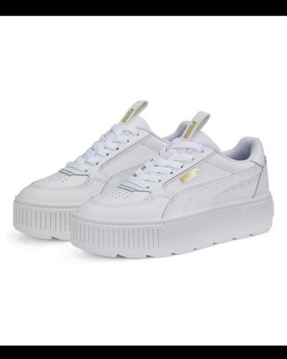  Schuhe Sneaker DAMEN Puma Lifestyle Leder Karmen Rebelle Platform Weiß 