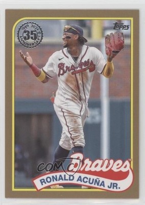 2024 Series 1 1989 Topps Baseball Gold 8/75 Ronald Acuna Jr Acuña #89B-17 0rd2