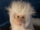 Vintage GANZ White Fluffy Faux Fur Monkey Plush 1997 Long Arms, Tan Face — photo 4
