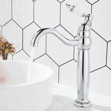 Victorian High Rise Mono Basin Mixer Tap for Countertop Installation