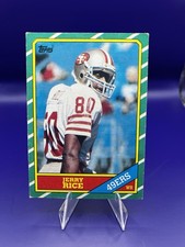 1986 Topps Jerry Rice Rookie #161 San Francisco 49ers D* Copyright Football Card. rookie card picture