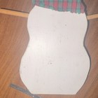 Wooden Snowman Figurine w/ Plaid Fabric Scarf, Hand Painted, Christmas Decor — photo 5