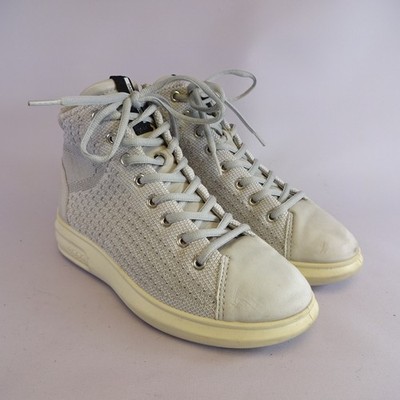 Ecco Sneaker Größe 3 Damen Grau High Top Sneaker Schnürschuhe