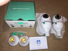 SET OF 2 WI-FI Panorama Screw in Light A6 Bulb Security Camera Outdoor  Indoor