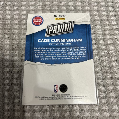 2022 Panini Father's Day - Father's Day Cade Cunningham #FD17 - Picture 2 of 2