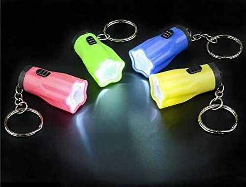 LOT OF 12 MINI FLASHLIGHT KEY CHAINS, LED BATTERIES INCLUDED, BRIGHT GOODY BAGS - Picture 1 of 1