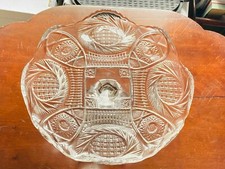MCKEE AZTEC SUNBURST EAPG TALL CAKE STAND PLATE 1910 EUC 