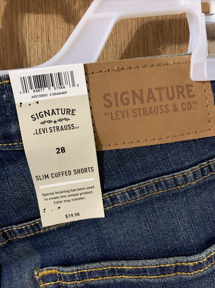 Signature by Levi Strauss & Co. Men's Slim Cuffed Jean Super Flex
