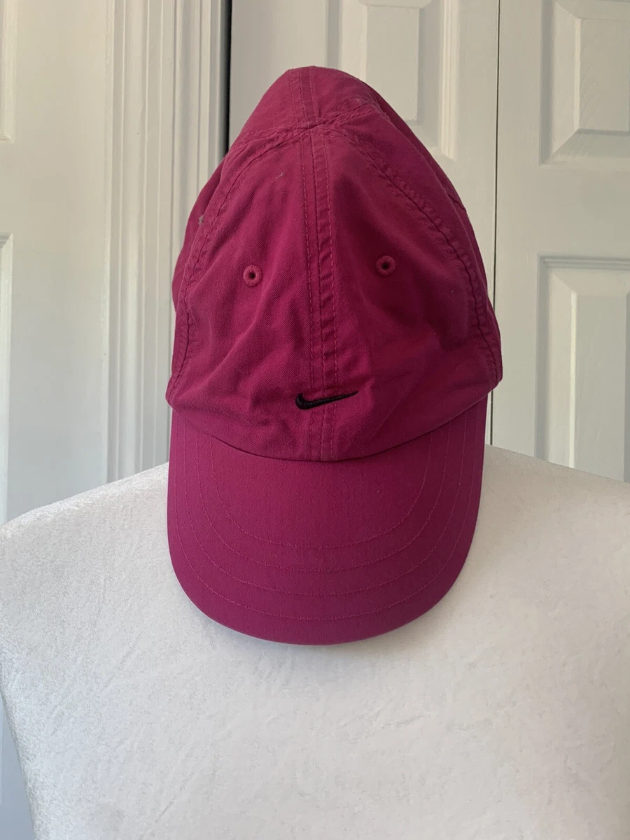 Nike Hat Cap Strapback Womens Pink Black Adjustable Embroidered