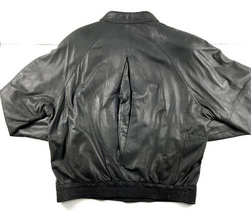 Remy Lamb Leather Jacket Men’s Size 46 Black Made USA Soft Lightweight Zip EUC - Picture 10 of 11