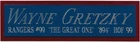 WAYNE GRETZKY NEW YORK RANGERS NAMEPLATE FOR AUTOGRAPHED Signed HOCKEY JERSEY