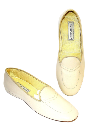 New DANIELGREEN IVORY MEG SLIPPERS SHOES FLATS 10