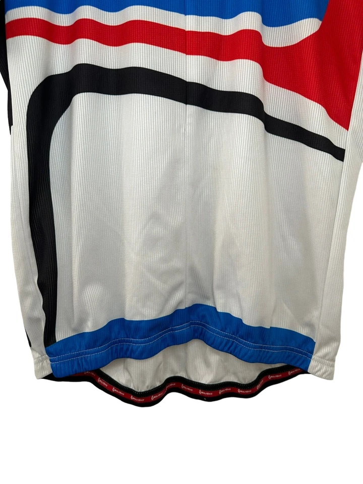 Wolfbike Cycling Jersey White Red And Blue Adults Jersey Men’s Size XL - Image 4 of 4
