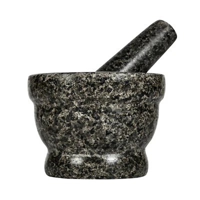 LARGE GRANITE PESTLE AND MORTAR SPICE HERB CRUSHER GRINDER GRINDING PASTE
