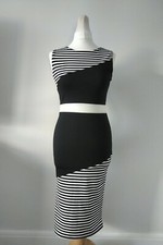 STELLA MORGAN Women's Bodycon Dress Black & White UK 8 