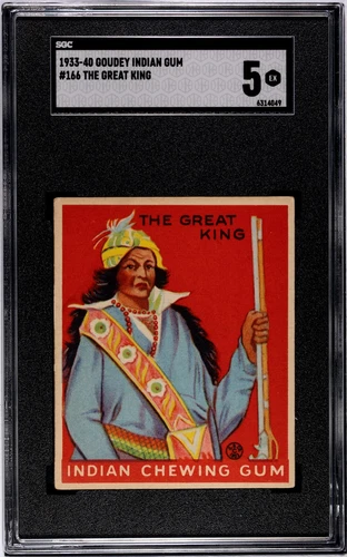 1933 Goudey Indian Gum R73 Series of 264 #166 THE GREAT KING SGC 5 EXCELLENT