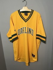 Vintage Oakland Leichtathletik Trikot Gr. 2XL gelb Majestic Cooperstown RAR #86