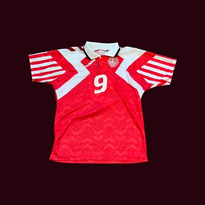 Maillot Domicile Danemark Hummel 1992 Réédition #9 Povlsen - Taille L, Occasion