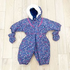 OshKosh B'gosh Blue and Pink Puffer Jacket with Hood