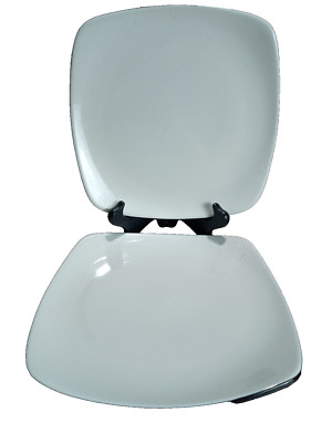 Corelle Hearthstone Grey/Brown Stoneware  Square Salad Plates 8 1/2'' Set Of 2
