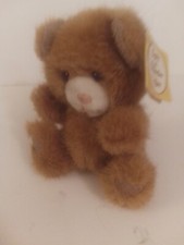 Russ Caress Soft Pets Small Brown Teddy Bear Approx. 6" Mint With All Tags