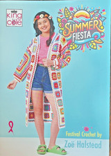 KING COLE SUMMER FIESTA GRANNY SQUARE CROCHET BOOK.  D/KNIT. 28/34 to 60/66ins.