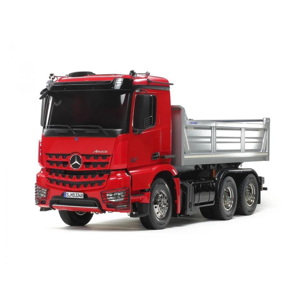 Tamiya 300056361 1:14 RC Mercedes-Benz Arocs 3348 Camion Benne Rot/Argent Neuf - Photo 1/1