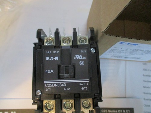 NIB Eaton C25DNJ340 Definite Purpose Contactor: 3-Poles, 208/240V 50/60Hz Coil - Picture 3 of 10