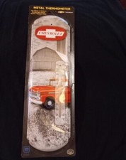 Chevrolet Metal Thermometer Bowtie Logo Red Truck Tin Sign