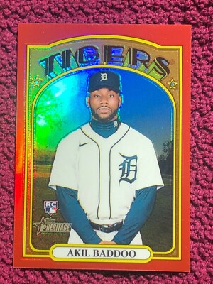 2021 TOPPS HERITAGE BASEBALL AKIL BADDOO RARE ROOKIE RED CHROME #'D 154/372 | eBay 2021 TOPPS HERITAGE BASEBALL AKIL BADDOO RARE ROOKIE RED CHROME #'D 154/372 | eBay